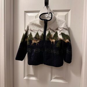 Old Navy White and Navy Fleece Jacket